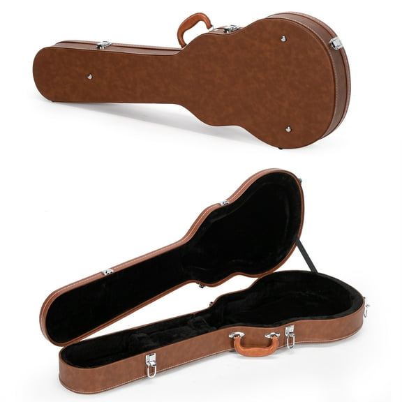AW Electric Guitar Hard Case for GLP Style Guitar Hard-Shell Bulge Surface Brown