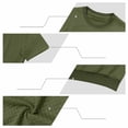 thumbnail image 7 of Men's Crewneck T-Shirts with Short Sleeve Summer Casual Stretchy Shirt Textured Jacquard Tops Size M-3XL Army Green, 7 of 7