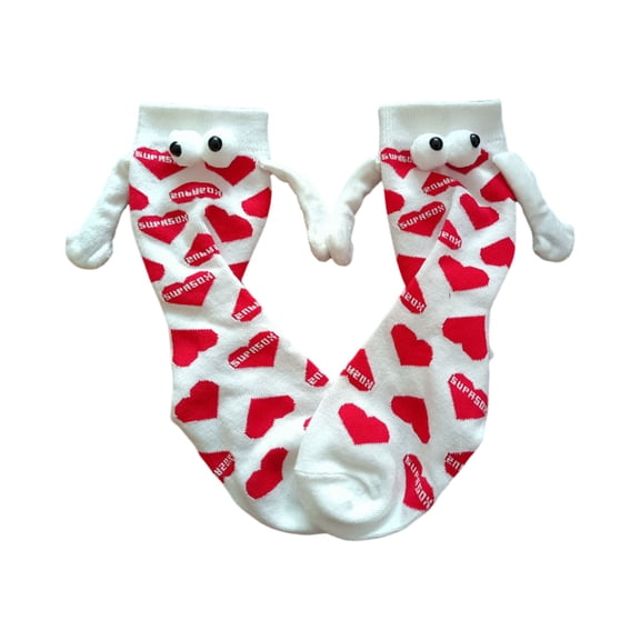 Funny Socks Magnetic Holding Hands Socks, Crazy Socks for Couple Family Friend Bestie Valentines Gag Gifts