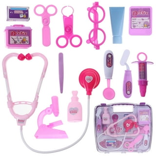 FISHER PRICE PINK MEDICAL DOCTOR NURSE KIT IN CASE WITH HANDLE & 6  ACCESSORIES