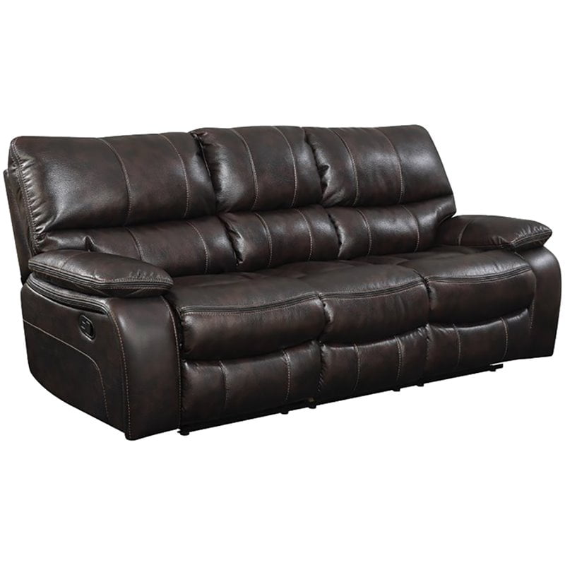 Bowery Hill Leather Reclining Sofa In, Light Brown Leather Recliner Sofa