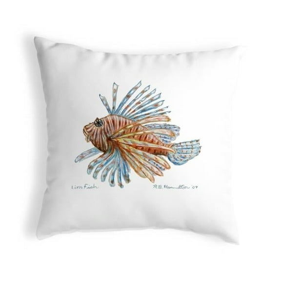 Betsy Drake KS093 12 x 12 in. Lion Fish Guest Towel Small No-Cord Pillow