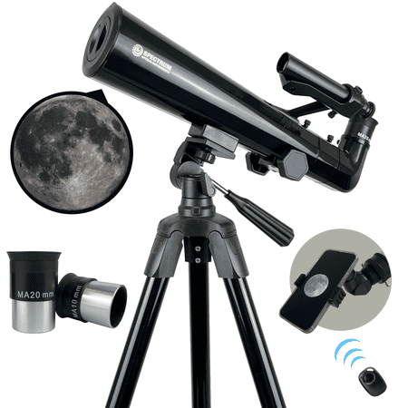 AstroLite 70AZ Hex Unibody Refractor Telescope– 20x-120x Magnification - 70mm Aperture 400mm Focal Length Telescope – Bonus Smartphone Adapter - Manual Alt-AZ Telescope for Beginners