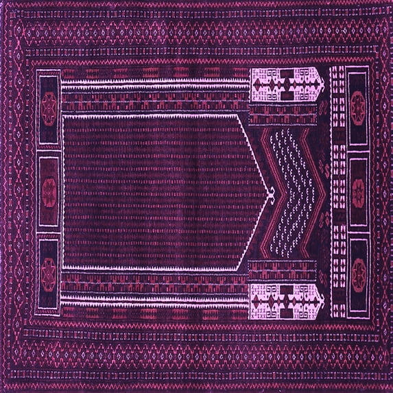 Ahgly Company Indoor Square Persian Purple Traditional Area Rugs, 4' Square