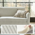 thumbnail image 3 of Tina's Home 50" Soft Farmhouse Loveseat Sofa with Slope Arms and Solid Wood Bobbin Legs for Modern Living Room, Stripe, 3 of 8