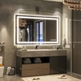 thumbnail image 2 of BEAUTYPEAK 30"x55" Bathroom Mirror with Adjustable LED Wall Mounted Mirror, White, 2 of 7
