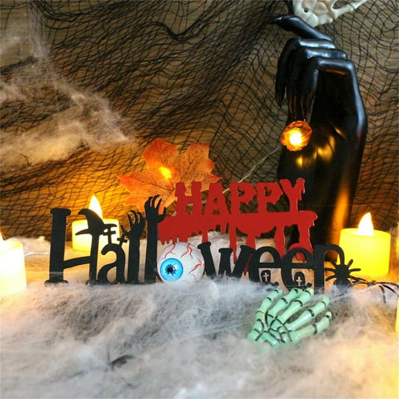 Birdeem Halloween Ghost Festival Mood Decoration Sign Iron Ground Insertion Sign Terror Road Guide Sign 2Pcs