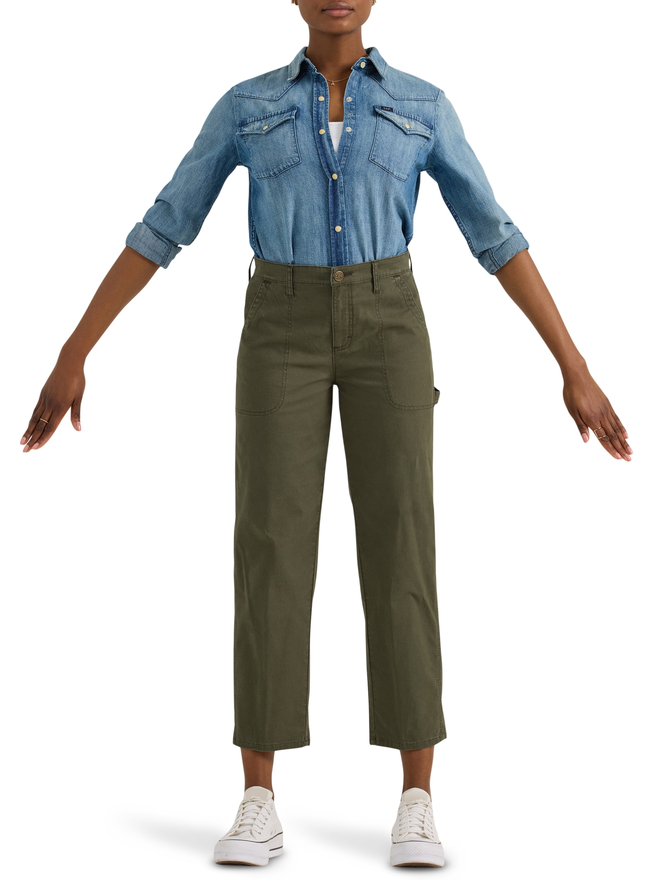 Lee® Women's Heritage Slim Straight Carpenter Crop Pant - Walmart.com