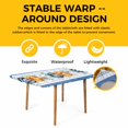 thumbnail image 4 of Thanksgiving Table Cloths for 6 Foot Rectangle Tables, Fall Orange Blue White Pumpkin Stripes Patio Waterproof Elastic Fitted Tablecloths, Washable Rectangular Table Cover for Camping, 4 of 8