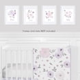 thumbnail image 2 of Lavender Purple, Pink Grey and White Wall Art Prints Room Decor for Baby, Nursery, and Kids for Watercolor Floral Collection by Sweet Jojo Designs - Set of 4 - Peace, Love, Joy, Bliss, 2 of 6