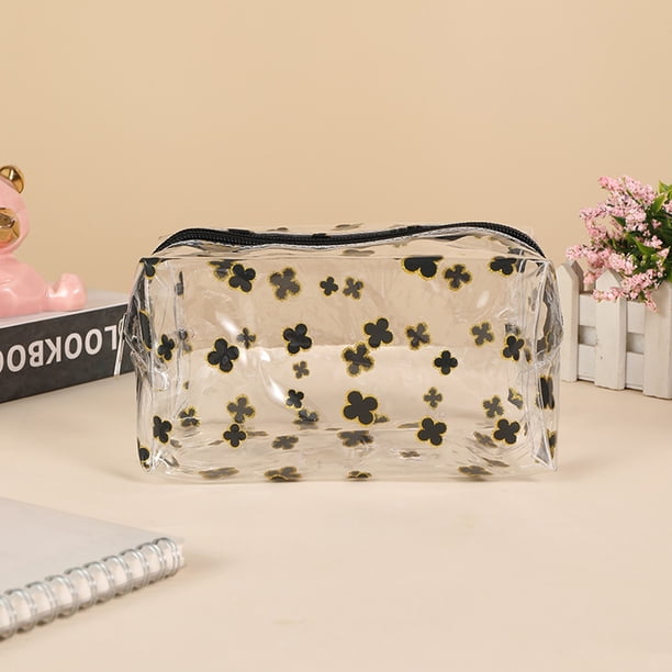 Estuche Transparente con Forma de Corazón - Organizador de Maquillaje Transparente de Gran Capacidad para La Escuela y La Oficina - Estuche de Papelería Moderno para Niñas - 1 Paquete