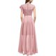 thumbnail image 4 of ¡Oferta de vestidos de fiesta! Vestidos Umfun para invitadas de boda, de encaje, patchwork, lisos, cuello redondo, sin mangas, vestido largo, el mejor regalo para festivales, rosa XL., 4 of 6
