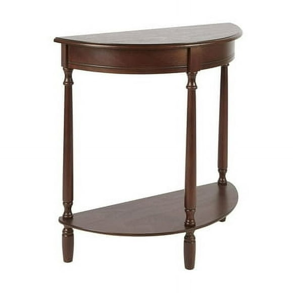 Decor Therapy Simplify Half Round Accent Table, Walnut, 2825w 118d 2825h