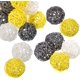 thumbnail image 2 of Bola de ratán, 15 piezas Bola de mimbre de 2 pulgadas Bola decorativa Orbes Rellenos de jarrón Amarillo+Blanco+Gris brillar Juguete, 2 of 6
