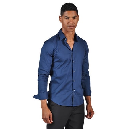 mens fitted button up shirts