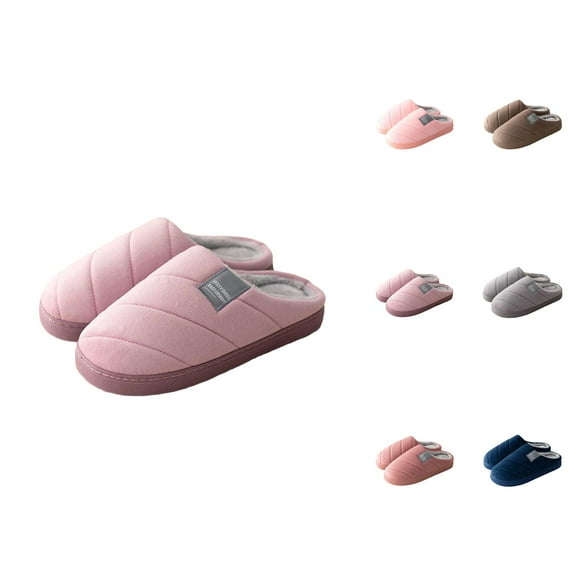 Men And Women Home Slippers with Plush Knit and Non- Sole, Soft Cozy Footwear and Warm Indoor Shoes, for Women Men in Winter 7 Purple