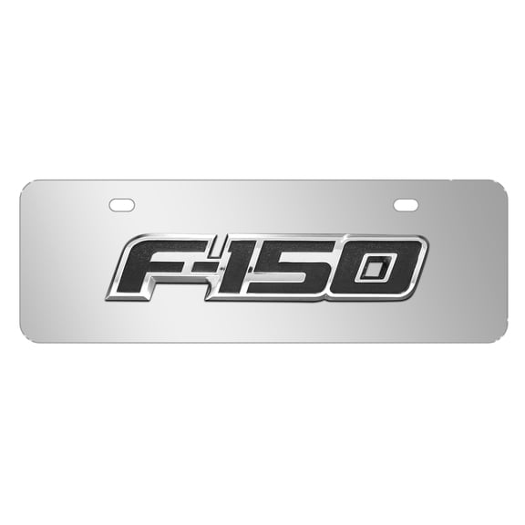 Ford F-150 3D Logo 12" x 4.25" European Look Chrome Half-Size Stainless Steel License Plate