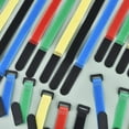 thumbnail image 3 of 10Pcs Reusable Hook Loop Nylon Straps Reverse Colored Fastening Tape Self Adhesive Cable Ties Wrap Bundle Fixed Ties T-Shaped Mixed colors 30x2cm, 3 of 6