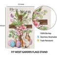 thumbnail image 6 of Easter Cross Garden Flag for Outdoor,He is Risen Religious Cross with Bunny Eggs Flowers Yard Flag,Small Spring Decors for Outside Farmhouse Holiday 12x18 Double Sided, 6 of 6