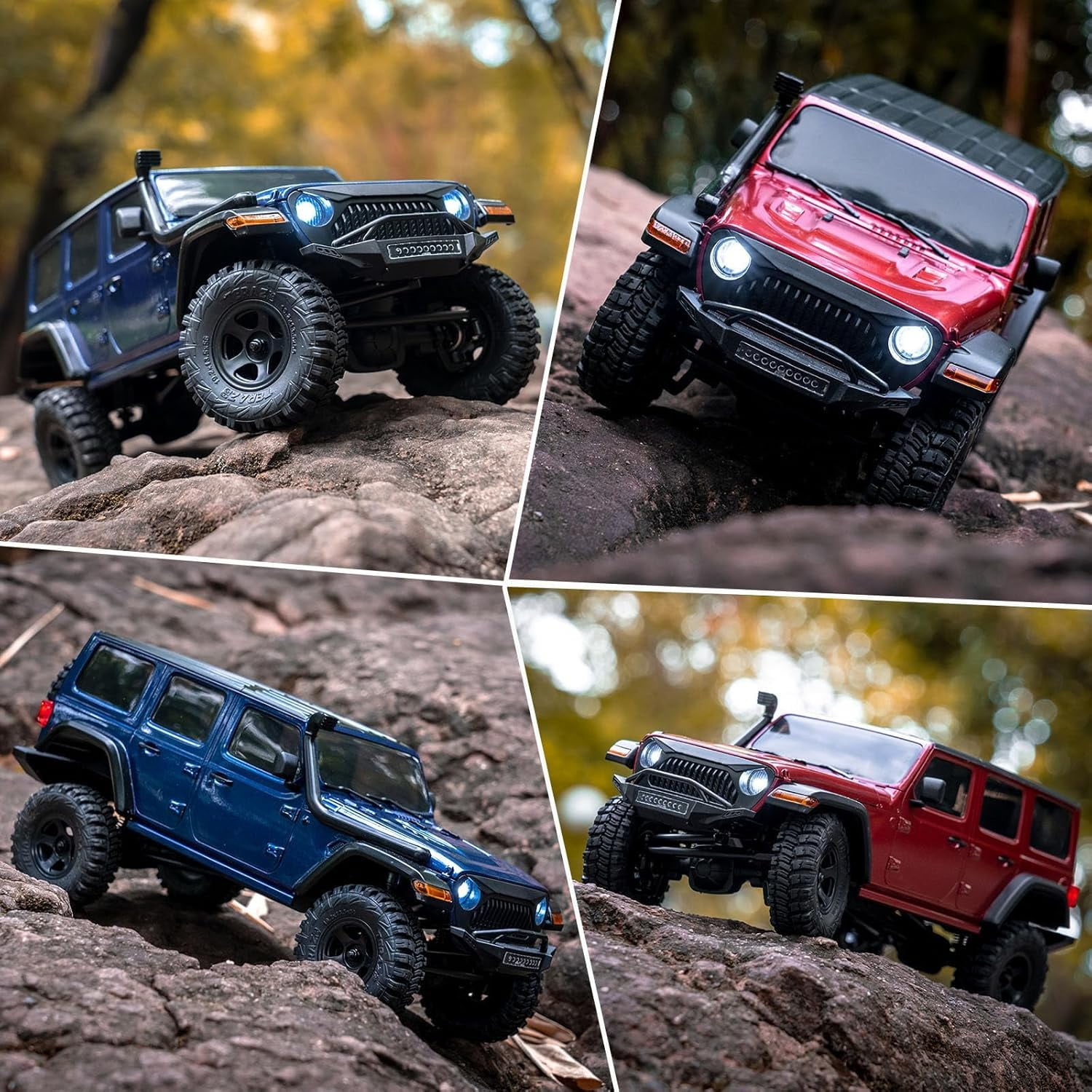 1/18 Thunder Storm RC Crawler, 4X4 Off Road RC Rock Crawler,Waterproof All Terrain RC Cars with 2S 380mah Battery, Charger for Adults, RTR (Red)