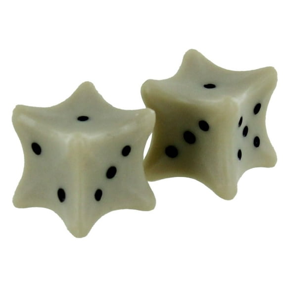 KOP04493 Bone Dice With Black Pips D6 Pack Of 2 Dice Koplow Games