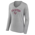 thumbnail image 2 of Women's Gray Texas Southern Tigers Campus Long Sleeve V-Neck T-Shirt, 2 of 3