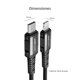 thumbnail image 3 of Cable USB-C a Lightning Trenzado 1.2m, Negro AceFast C1-01, 3 of 7