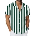 thumbnail image 4 of Ceisia Men's Vertical Stripe Short Sleeve Button Down Casual Shirt for Beach Vacation Green XXXXXL Gifts, 4 of 7