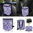 thumbnail image 4 of Renewold Butterfly Car Seat Cover Full Set 15 PCS, with Steering Wheel Seat Belt Rear View Mirror Cover Trash Bag Air Vent Phone Holder Coasters Key Chain Auto Interior Accessories, Purple, 4 of 7