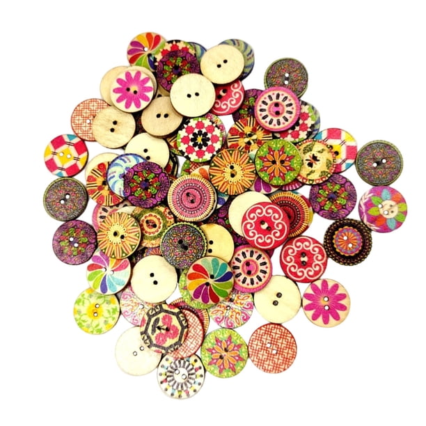 Jumpingount 100 piezas de botones de mixtos agujeros en forma de cuenco Scrapbooking suministros para el hogar botón para coser ropa 15/20x25mm Accesorios de disfraces 20mm Jumpingount AP010806-02