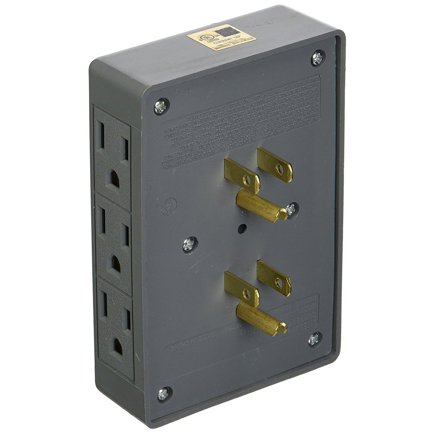 SIDE ENTRY 6WAY ELECTRICAL SOCKET OUTLET SPLITTER INWALL TAP ADAPTER