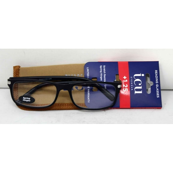 ICU  Non-Prescription Reading Glasses with Solf Case  1.25 Henderson