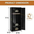 thumbnail image 3 of Metal Armoire Wardrobe Closet with Hanging Rod, 71" Tall Wardrobe Cabinet for Clothes, Black Clothing Storage Cabinet with Doors and Shelves, Large Wardrobes for Bedroom-Assemble Required, 3 of 8