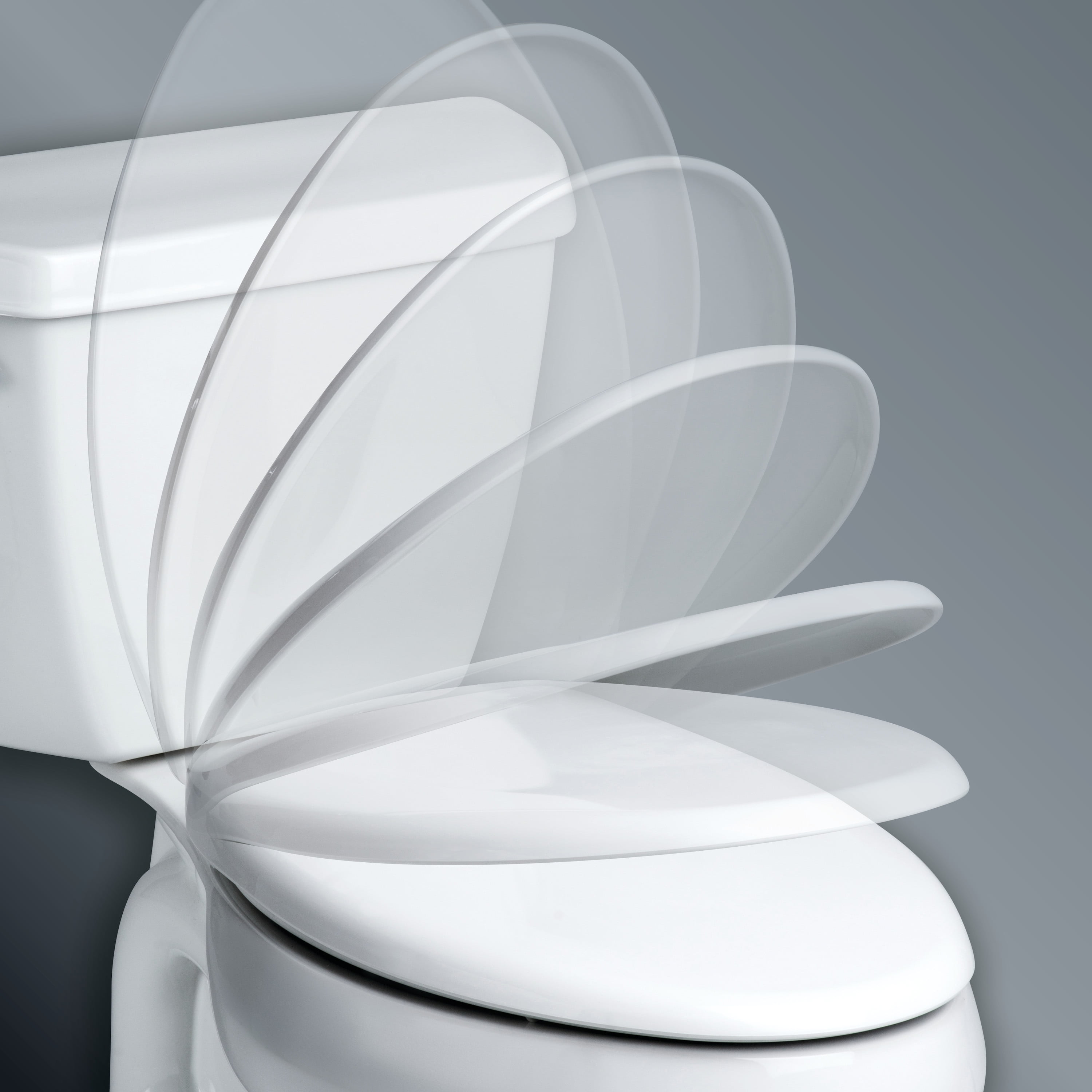 Mayfair Just Lift Slow Close Round Plastic Toilet Seat in White