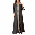 thumbnail image 2 of Amzcrzy Robes Musulmanes pour Femmes Robe en Polyester Mode Décontractée Imprimée Manches Longues Col en V Robe Cheville Robes Longues pour Femmes, 2 of 7