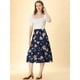 thumbnail image 3 of Falda midi floral Allegra K con Bolsillos vintage elegantes capas Cintura elástica mujer Cian tibetano S, 3 of 6