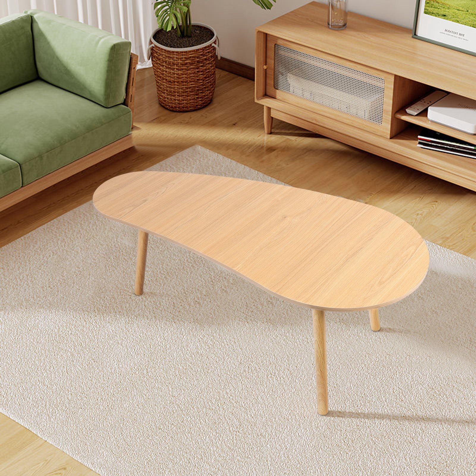 Andvari Table Basse en Forme de Mangue Mi-Siècle, Table à Thé Minimaliste pour Salon