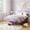 Purple, variant on Twin Metal Platform Bed with Headboard & Footboard, Steel Slats Support, Easy Assembly, No Box Spring Needed, Sturdy Twin Bed, White