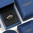 thumbnail image 5 of Gem Stone King 14K Two Tone Gold Purple Amethyst and Lab Grown Diamond Engagement Ring for Women | 1.83 Cttw | Octagon 7X5MM | Gemstone February Birthstone | Size 8, 5 of 6