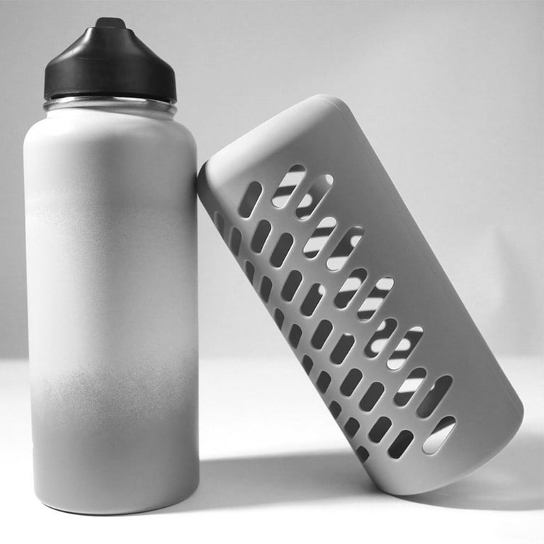 Portable Silicone Sport Camping Accessories 18 32 40oz Vacuum Cup Sleeve Water Bottle Case Water Bottle Cover for Hydr0 Flask Grey for 32oz, Gray