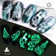 thumbnail image 4 of 9 Sheets Christmas Nail Sticker Fashion Luminous Nail Decal Adhesive Nail Decal, 4 of 10