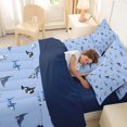 thumbnail image 4 of Feelyou Tropical Sea Animal Bedding Comforter Set for Kids Boys Girls, Kawaii Shark Animal Queen Bedding Sets, Sky Blue, Blue Reversible, 7-Piece, 4 of 7