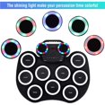 thumbnail image 2 of heritaly Adults Portable Silicone Electric Drum Pad Professional Rechargeable Roll-up Drums Musical Instrument Colorful Light, 2 of 6