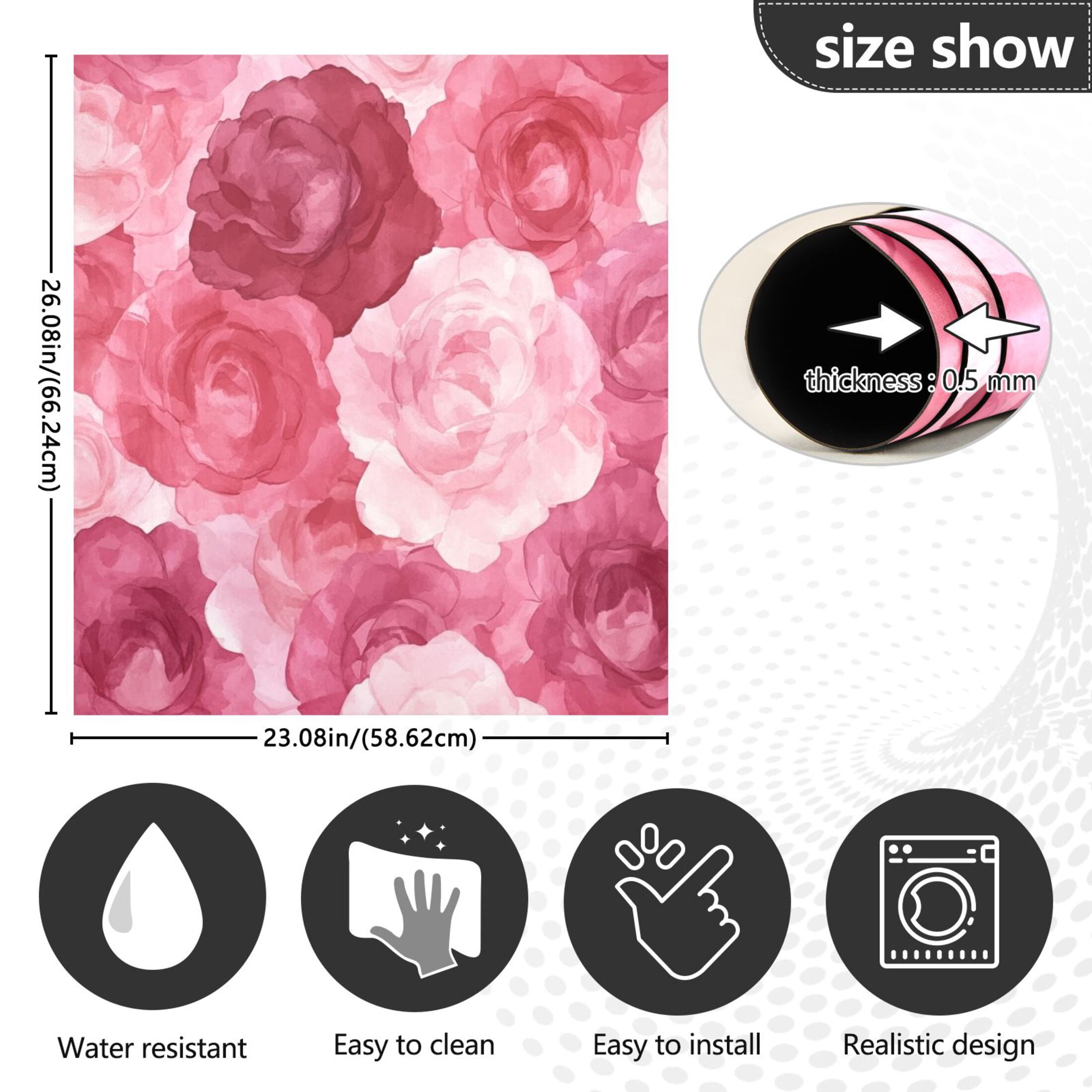 Dishwasher Magnetic Sticker 23x26 Inch Refrigerator Magnetic Sticker Washing Machine Magnetic Sticker Kitchen Panel Magnetic Sticker Home Decor Charming Beige Roses Seamless