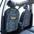 thumbnail image 3 of Easygdp Different Chemical Things Car Kick Mat Seat Cover 2 Pcs Anti-Kick Pockets Storage Mat Back Seat Cover Car Seat Protector, 3 of 8
