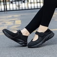 thumbnail image 3 of Rokment Ortho Mesh Patchwork Walking Shoes for Women Breathable Comfortable Hollow out Ankle Strap Memory Foam Arch Support Nursing Non Slip Work Tennis Sneakers Black Size 6, 3 of 6