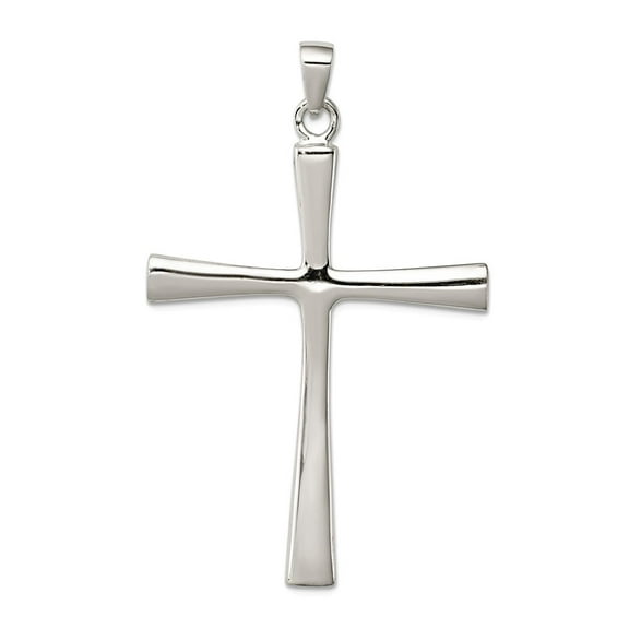 925 Sterling Silver Solid Polished Religious Faith Cross Pendant Necklace 44x29mm Wide Pendant for Women