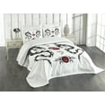 thumbnail image 3 of Ambesonne Dragon Quilted Bedspread Set 3 Pcs, Tattoo, Queen Size, Black White Red, 3 of 5
