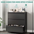 thumbnail image 4 of Kooyon 3 Drawer Lateral File Cabinet with Lock, Metal Filing Cabinet for Home Office, Black, Fits Letter/Legal/A4-Assembly Required, 4 of 9