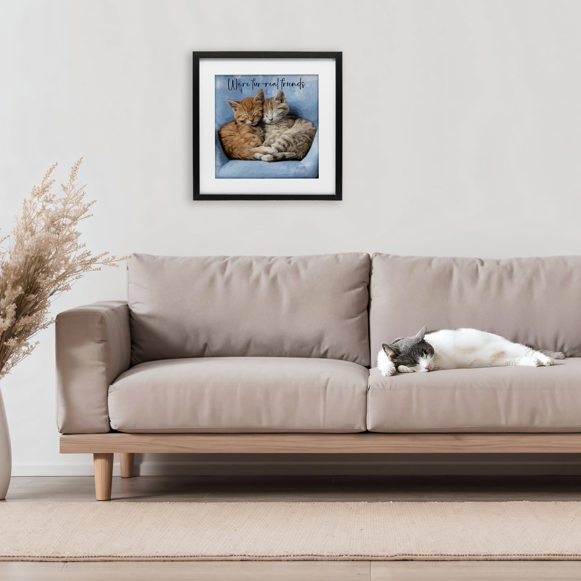 Stupell Industries We're Fur-Real Friends Black Framed Print Under Glass, design by Kim Curinga
